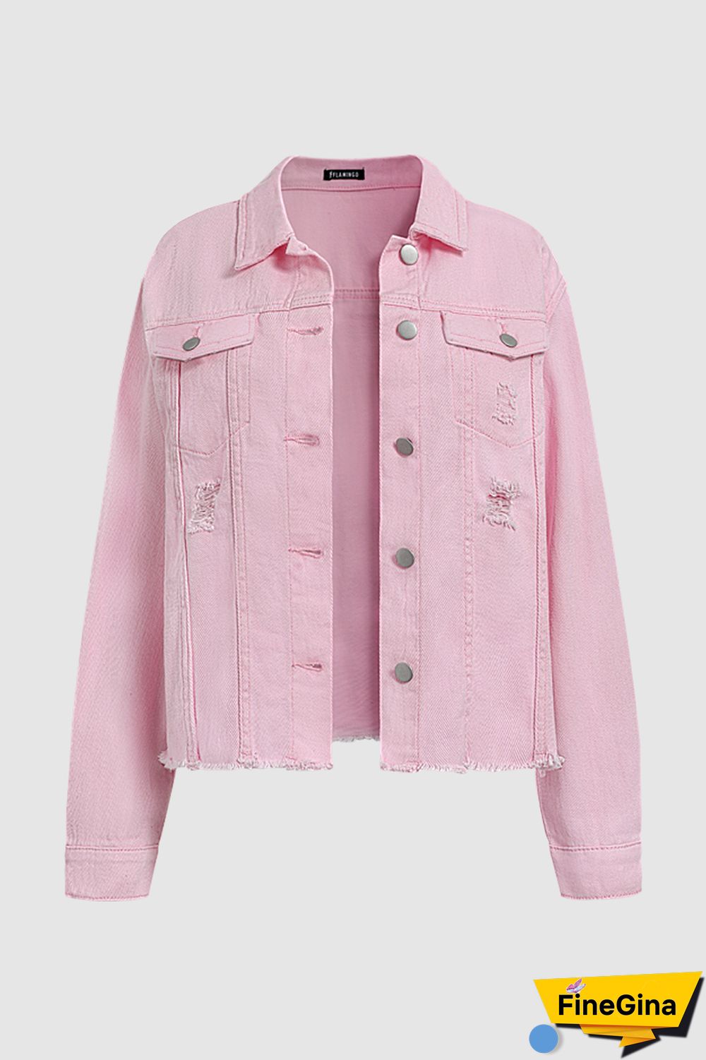 Button Down Washed Denim Jacket