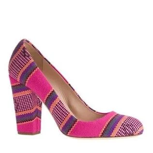 Multi-color Custom Round Toe Chunky Heel Pumps Vdcoo