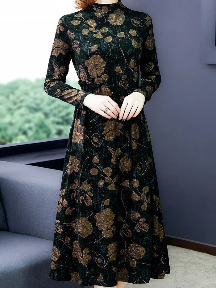 Fashion Plus Size Long Sleeve Dress