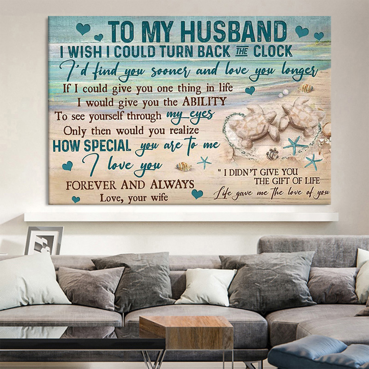 To My Husband Canvas Wall Art
