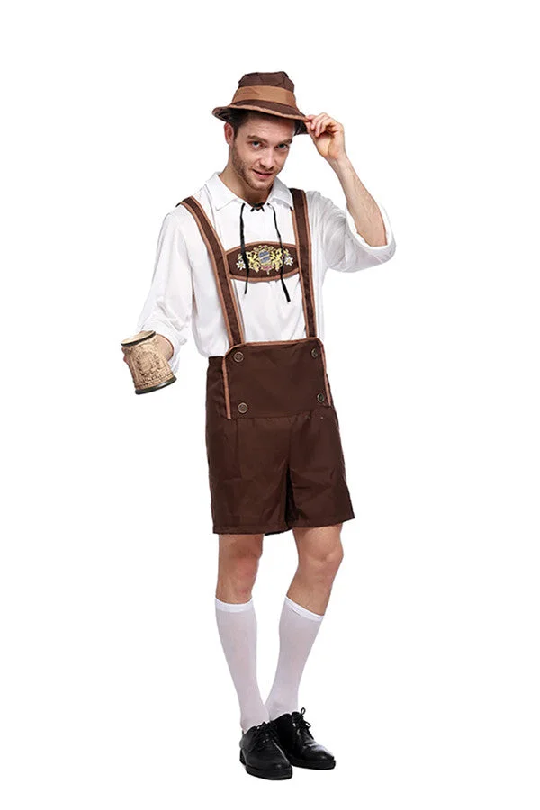Fancy Lederhosen Halloween Bavarian Beer Oktoberfest Men Costume Coffee-elleschic