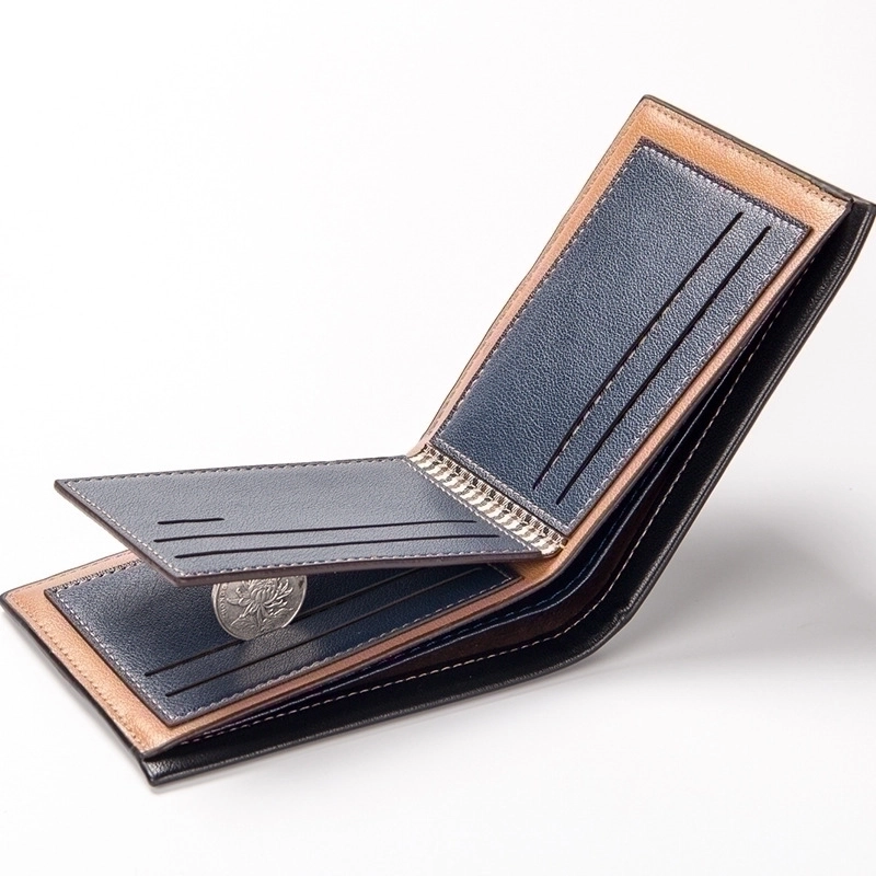 Men’s Stripe Solid Color Pu Leather Open Wallets