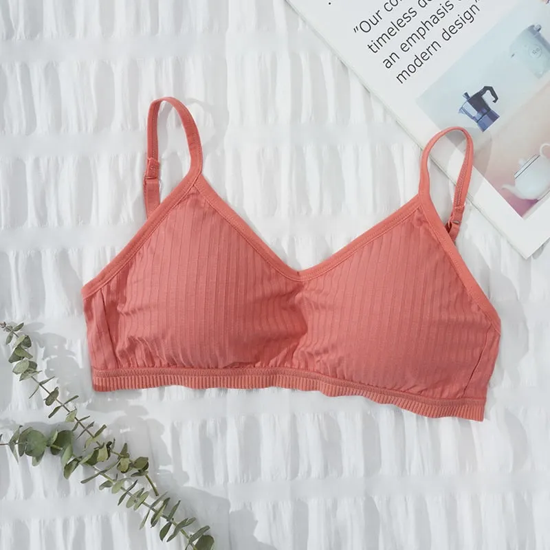 Elastic Gathering Bralette Push Up Bra Summer Spring Anti-light Korean Style Wild Solid Color Tube Top Sexy Wire Free Bra