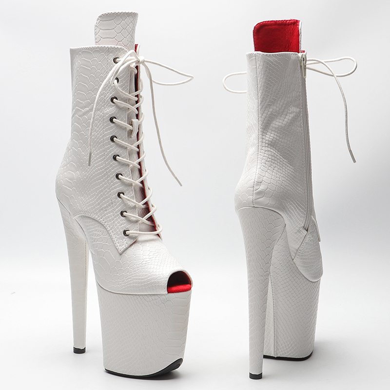 VCshoes 20CM/8inches Ankle Boots Fetish Stripper Shoes Women Pole Dance Models Catwalk Show High Heels 3B