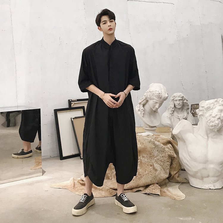 -Oversized straight loose loose jumpsuit-Yamamoto Diablo Clothing