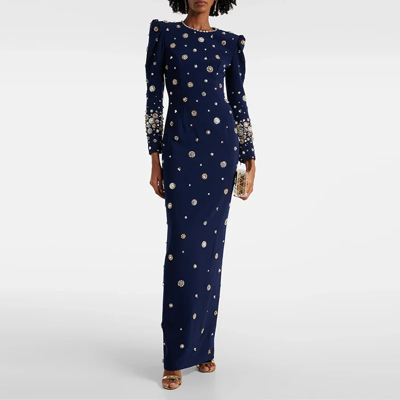 Nigikala Nigikala New Star Fashion Heavy Industry Nails Studded Long Dress Dress Dress Dress