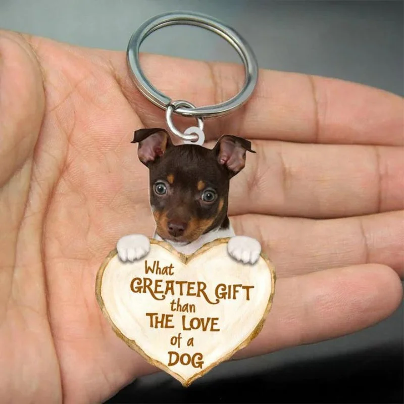 VigorDaily Rat Terrier What Greater Gift Than The Love Of A Dog Acrylic Keychain GG080