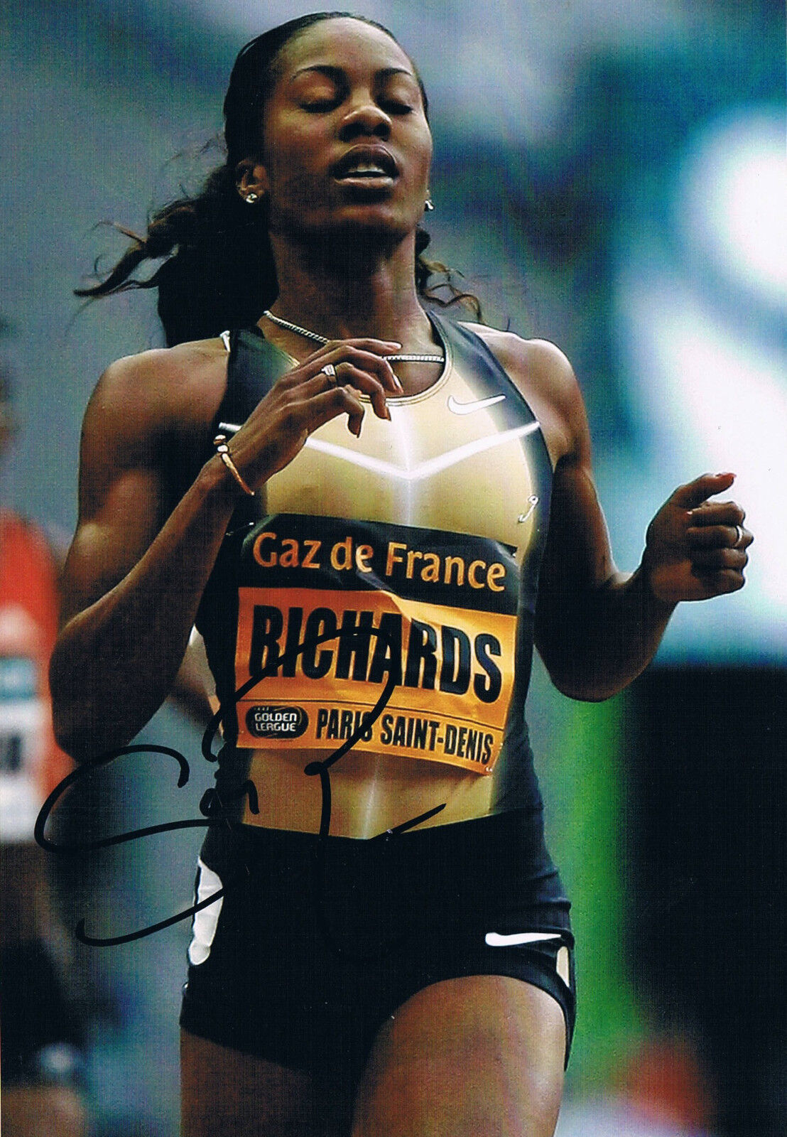 Sanya Richards autograph 5x7