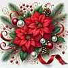 Christmas Red Flower-11CT Stamped/Counted Cross Stitch 40*40cm/15.75*15.75in tapestrymarket