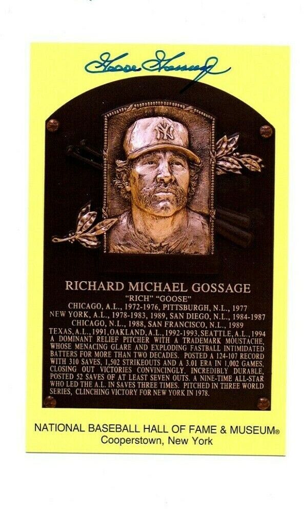 Goose Gossage Padres hand signed autographed Hall of Fame Postcard HOF Yankees!