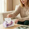 Floral Butterfly DIY PULeather Diamond Painting Tissue Box for Adults Beginners Large Size Diamond Art Paper Storage Holder for Living Room Bedroom Bathroom Table Decor