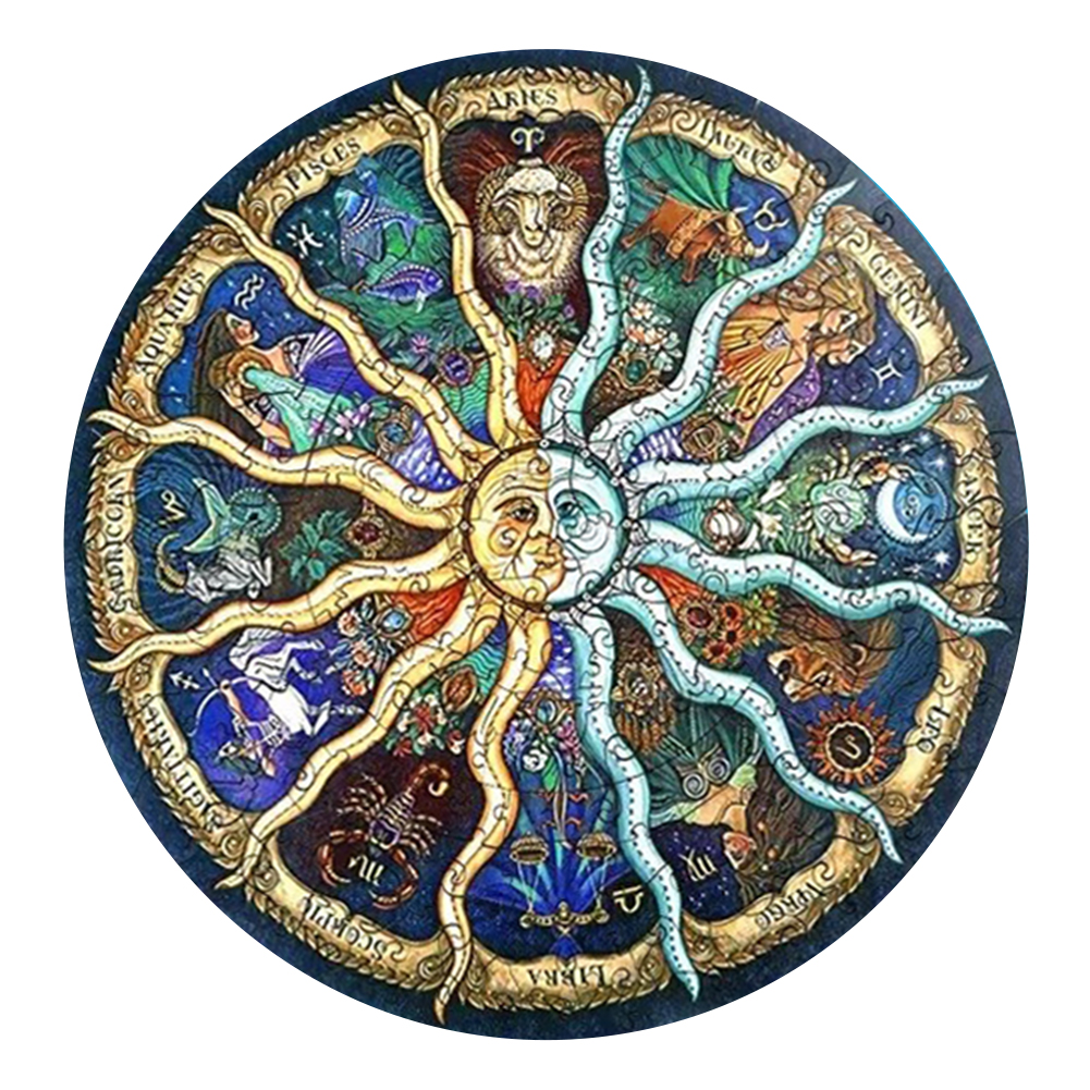

Wooden Twelve Constellations Colorful Jigsaw Puzzle Adults Child Toys (A3), 501 Original