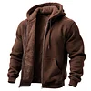 Men's Vintage Fleece Pocket Full Zip Long Sleeve Hoodie Jacket by Inlyline