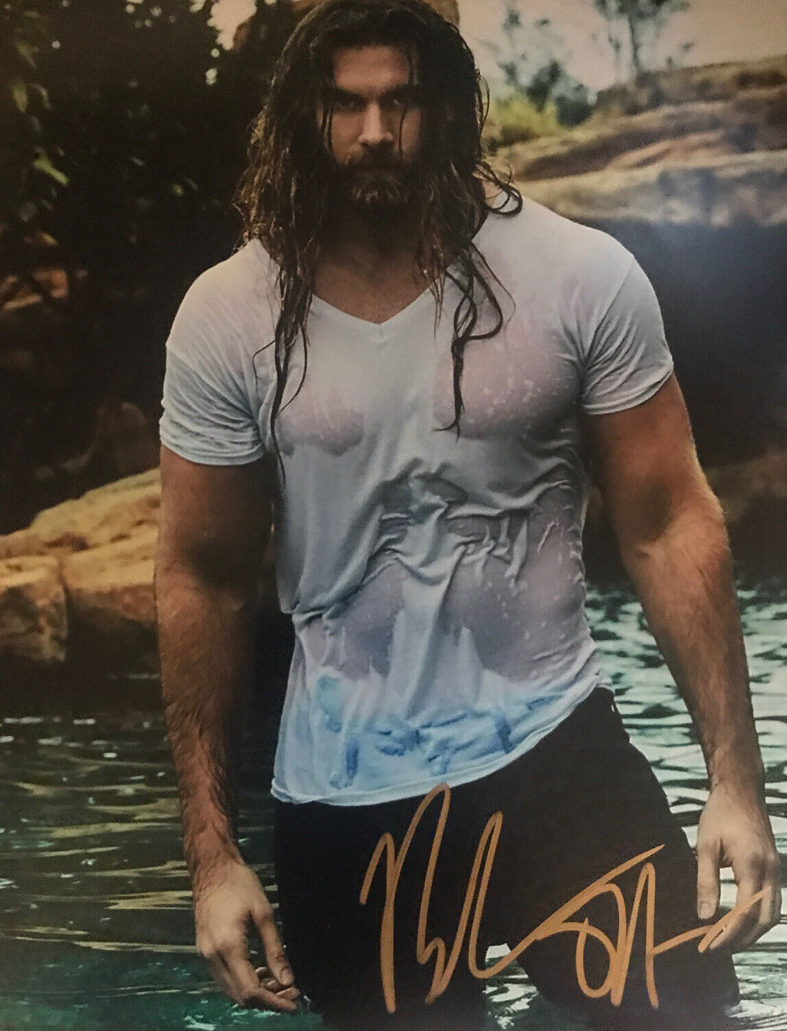 Brock O'Hurn Shirtless Signed Autographed 8x10 Color Photo Poster painting