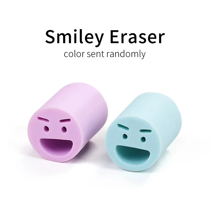 Journalsay 2 Pcs/set Funny Hollow Smile Silicone Eraser Cute Emotion Stamp