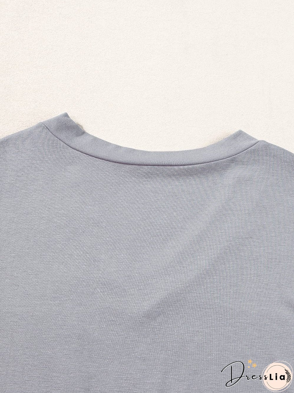 Medium Grey V Neck Pocketed Rounded Hem T-Shirt