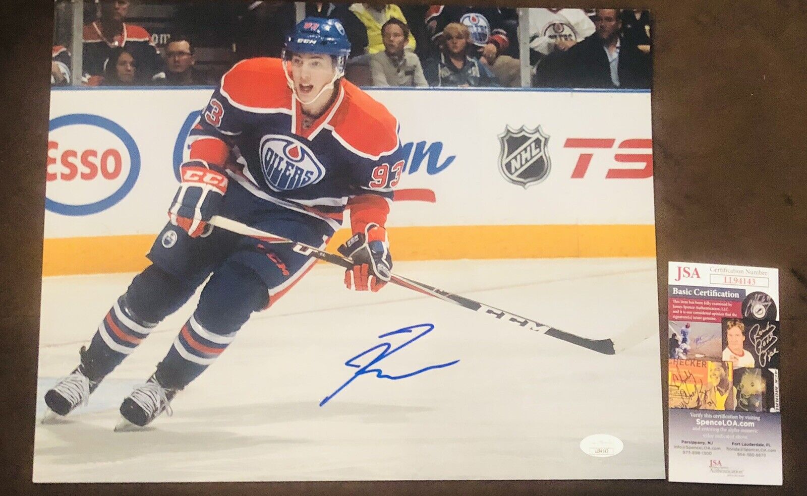 RYAN NUGENT-HOPKINS AUTOGRAPH Photo Poster painting Edmonton Oilers Signed 11X14 #1 PICK JSA COA