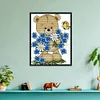 Bear Giving Flowers - 2 strands 14CT Stamped Cross Stitch 21*17cm(Brand)