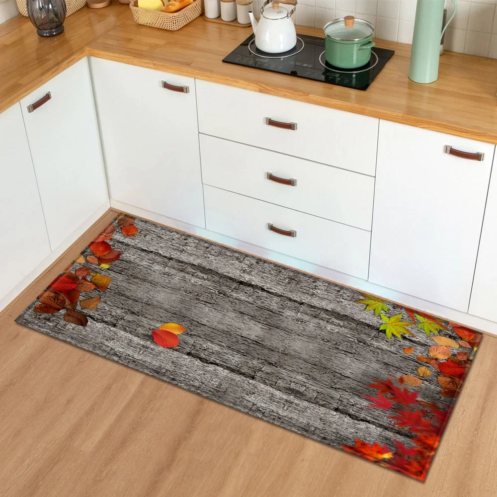 Modern Kitchen Mat  Bedroom Entrance Doormat Wood grain Home Hallway Floor Decoration Living Room Carpet Bathroom Anti-Slip Rug