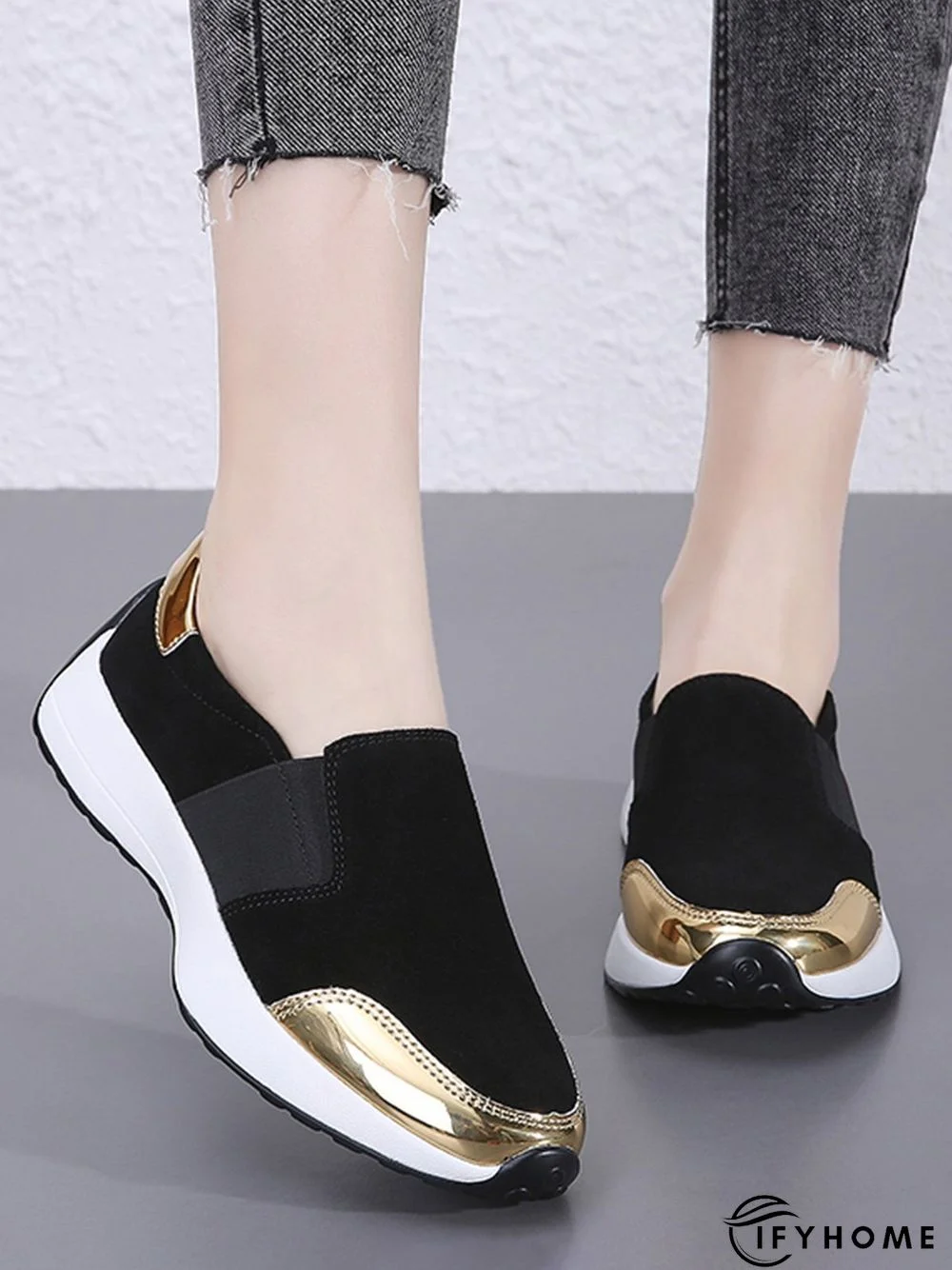 Casual Color Block Slip On Walking Shoes | IFYHOME