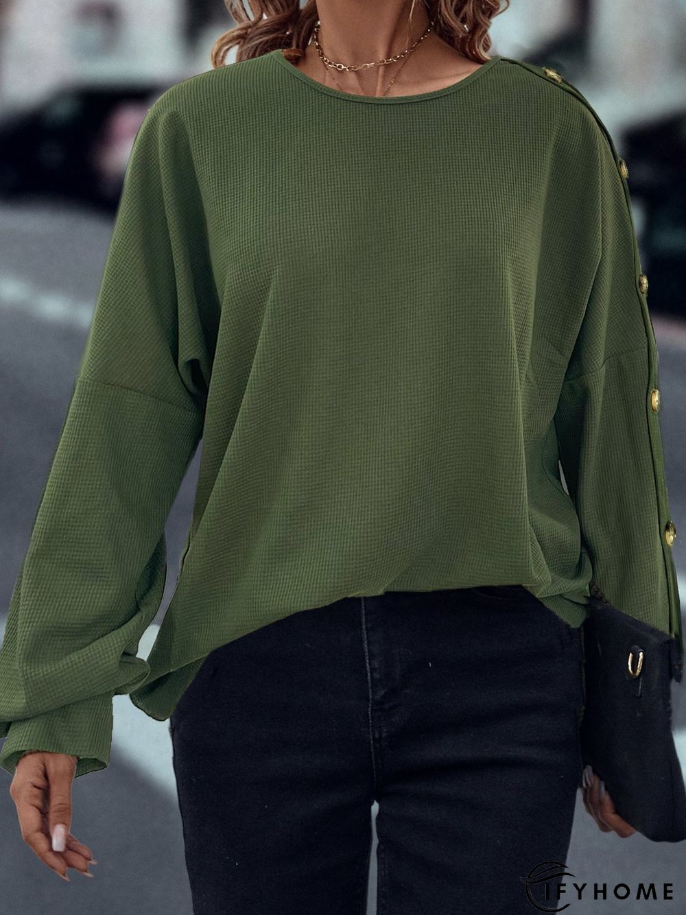 Casual Crew Neck Loose Sweatshirt | IFYHOME