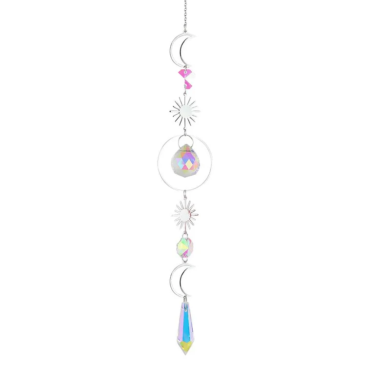 Wind Chime Crystal Light Catcher Ball Ornaments Round Frame Pendant (1) gbfke