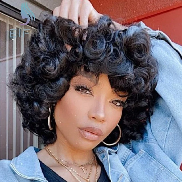 Jewtribute Hair®|Short Wave Wigs Brazilian Curly Wigs For Black Women 