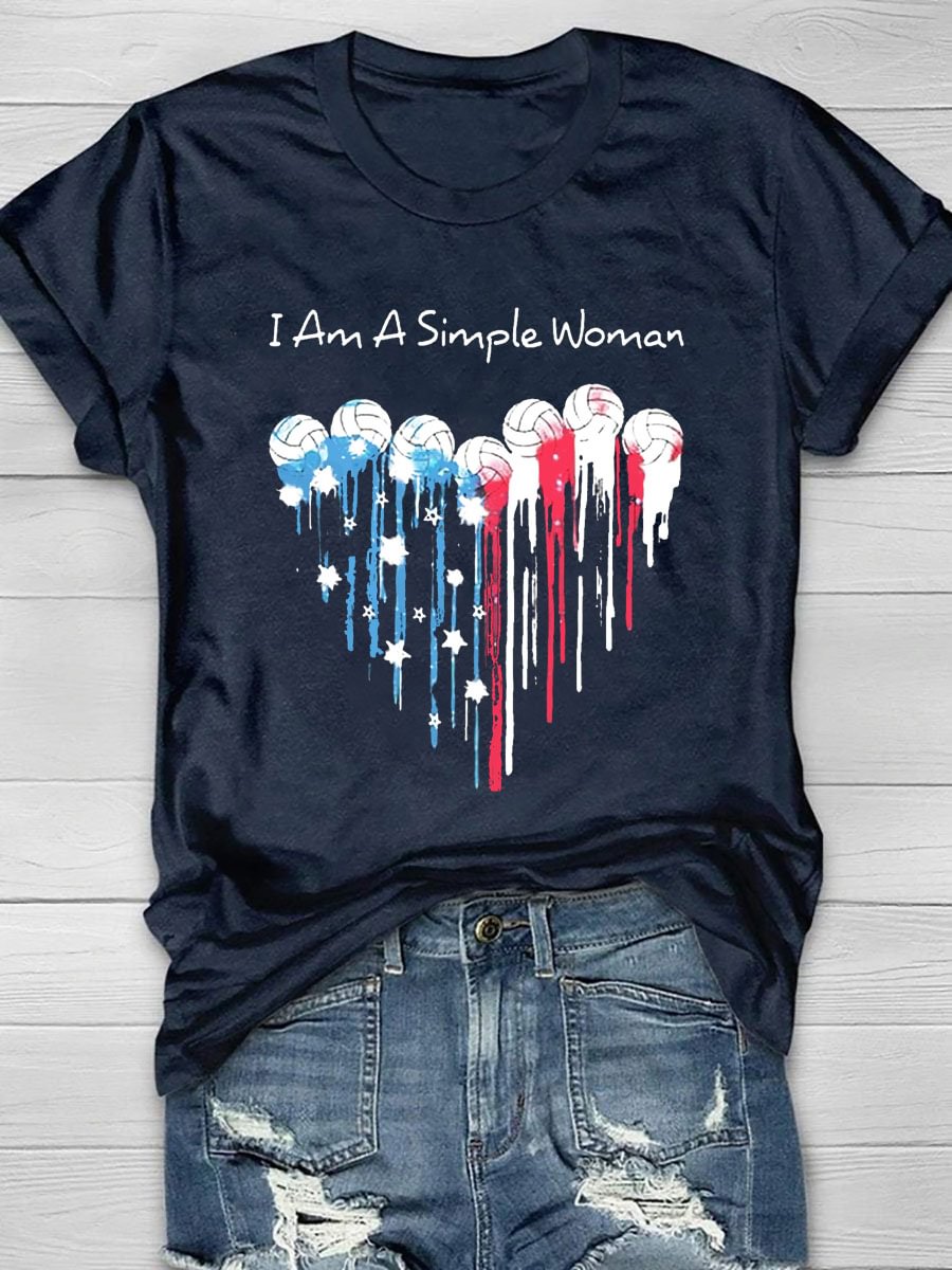 I Am A Simple Woman I Love Volleyball Short Sleeve T-Shirt