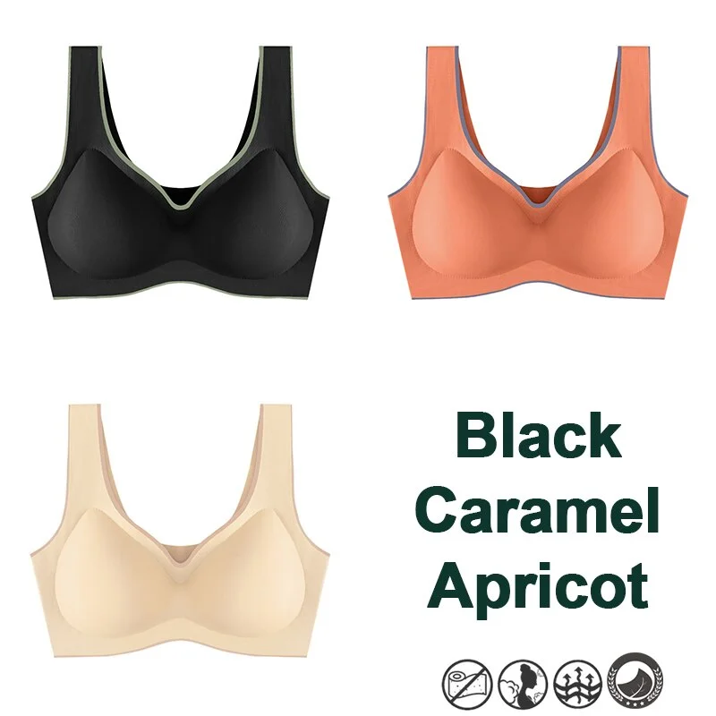 3PCS Latex Bra Women Brassiere Underwear Push Up Bras Seamless Bralette for Female Plus Size Bra Tank Crop Tops Gathers Padded