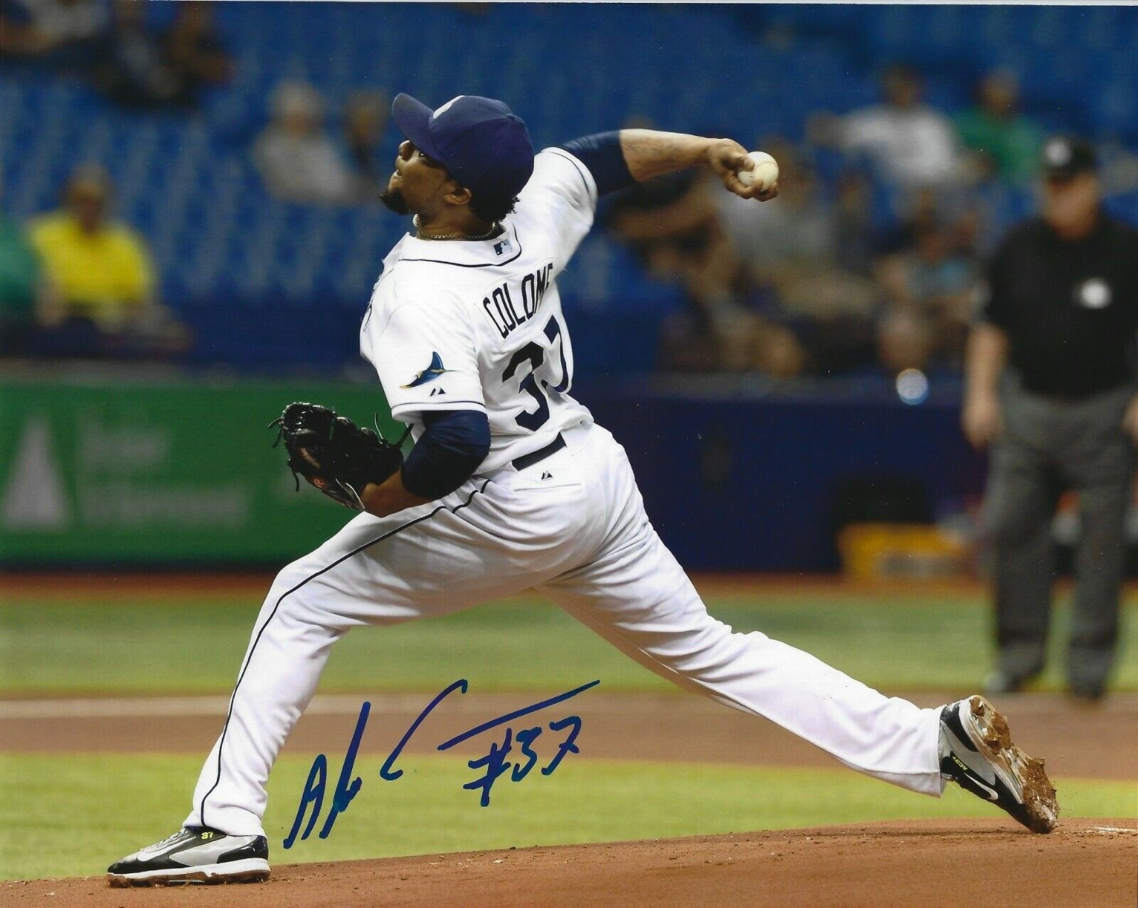 Autographed 8x10 ALEX COLOME Tampa Bay Rays Photo Poster painting - COA