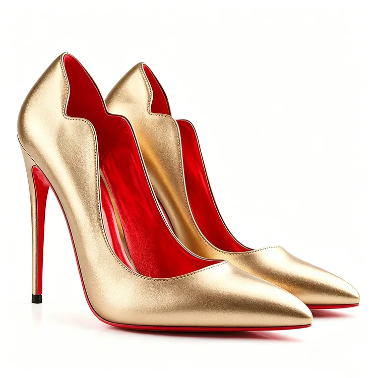 120/100mm Red Bottom Women's Party Wedding Heels Red Lining Matte Pumps VOCOSI VOCOSI