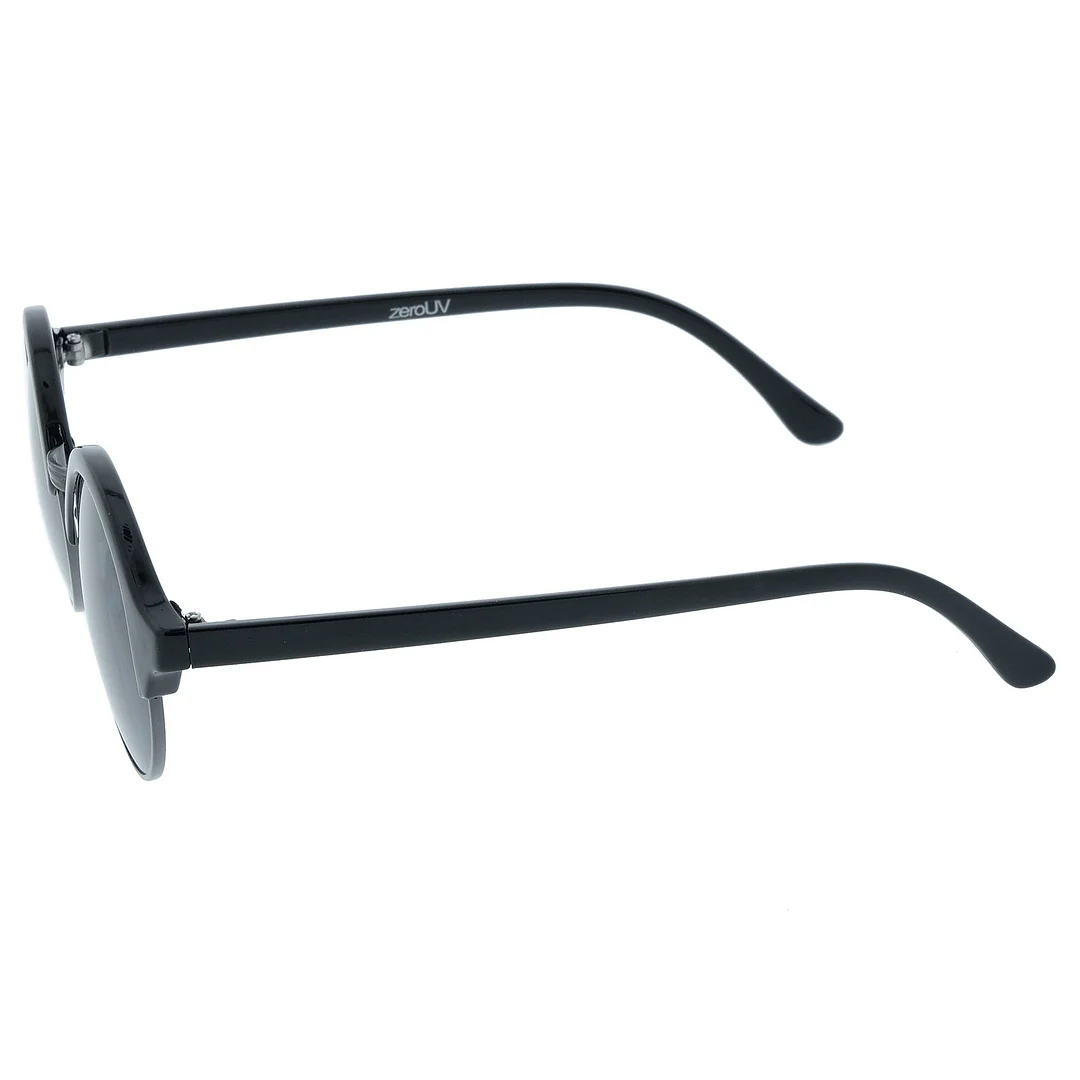 Classic Semi-Rimless Metal Nose Bridge P3 Round glasses 47mm