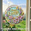 Easter Flowers DIY 2D Flat Acrylic Double Sided Diamond Painting Hanging Pendant