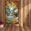 Diamond Painting-DIY Full Round Drill Train Under Autumn Leaves(70*40 CM)