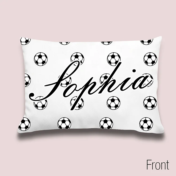 BlanketCute-Personalized Lovely Bedroom Soccer Pillowcase with Your Kid's Name