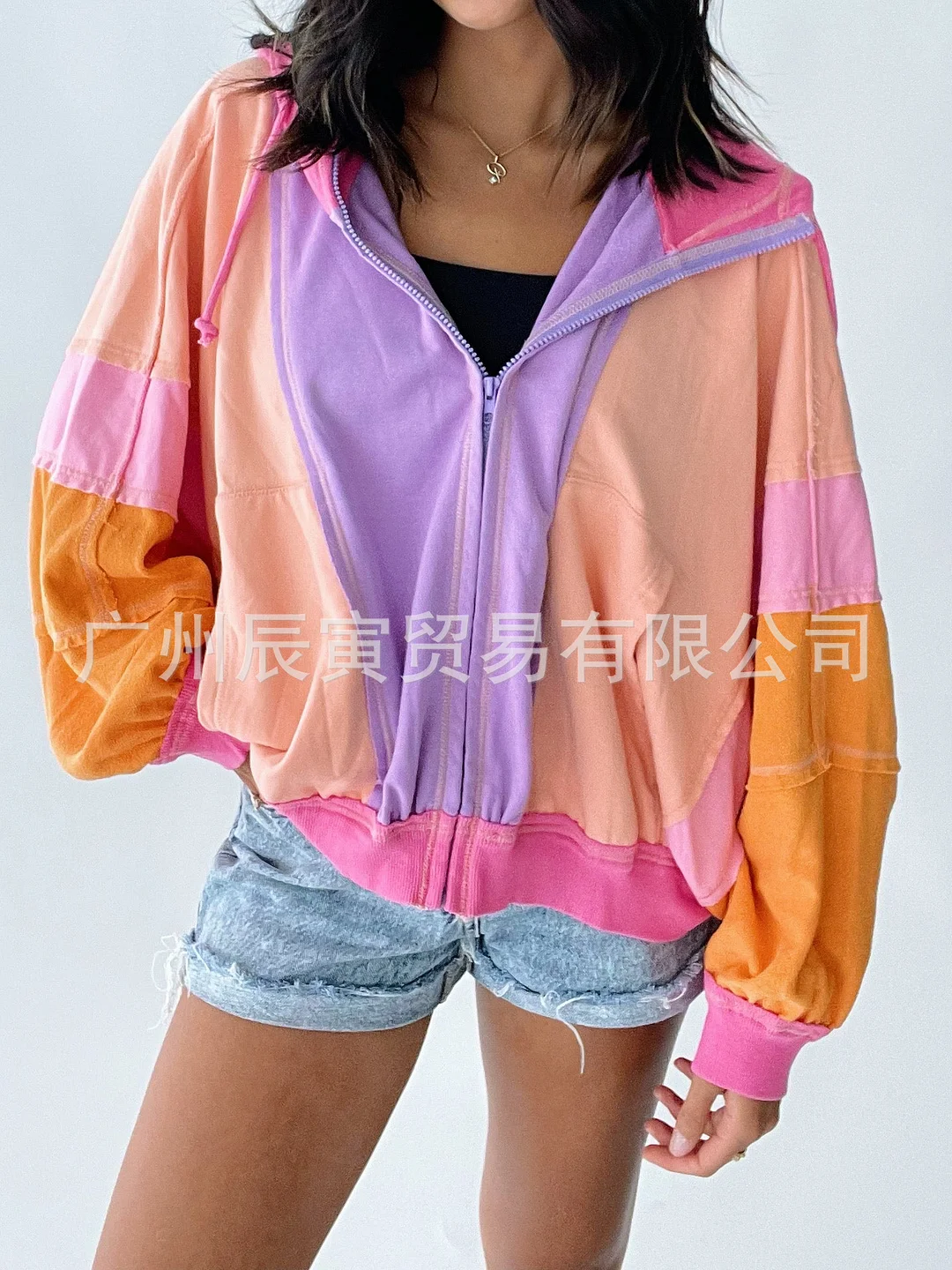 Woherb New Ins Ladies Autumn Coat · Fresh Cotton Hoodie Color Hooded Oversized Jacket-Outfit Ideas