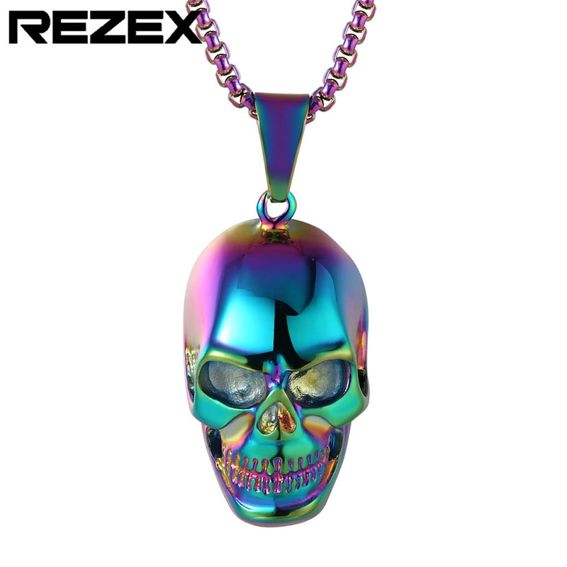 Hip-Hop Punk Skull Titanium Steel Halloween Unisex