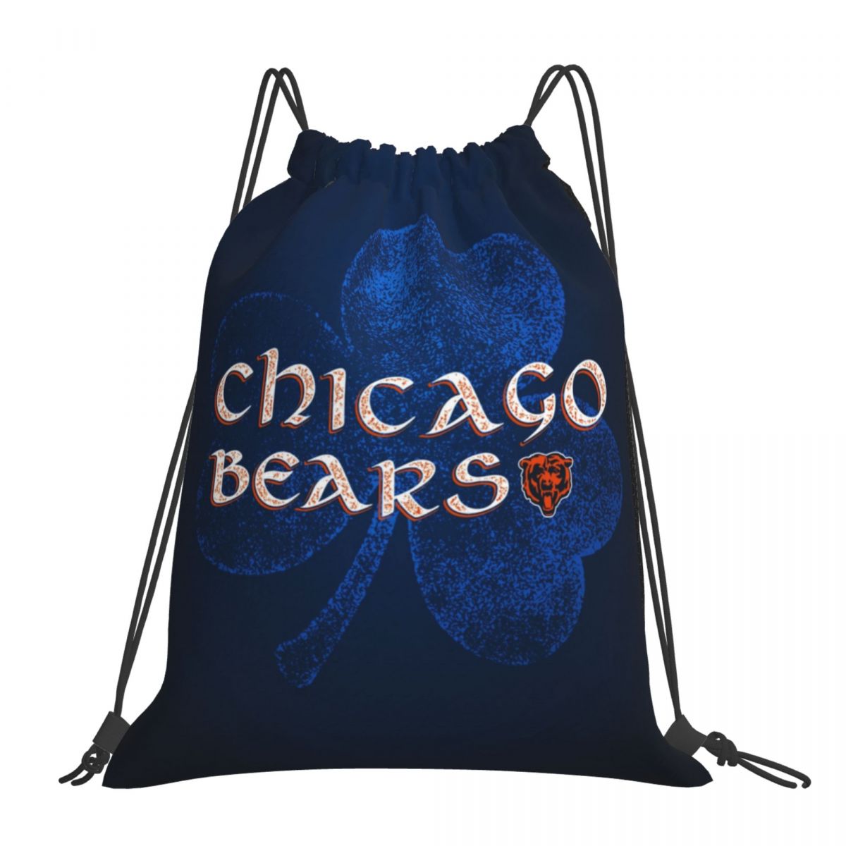 Chicago Bears Shamrock Blue Unisex Drawstring Backpack Bag Travel Sackpack