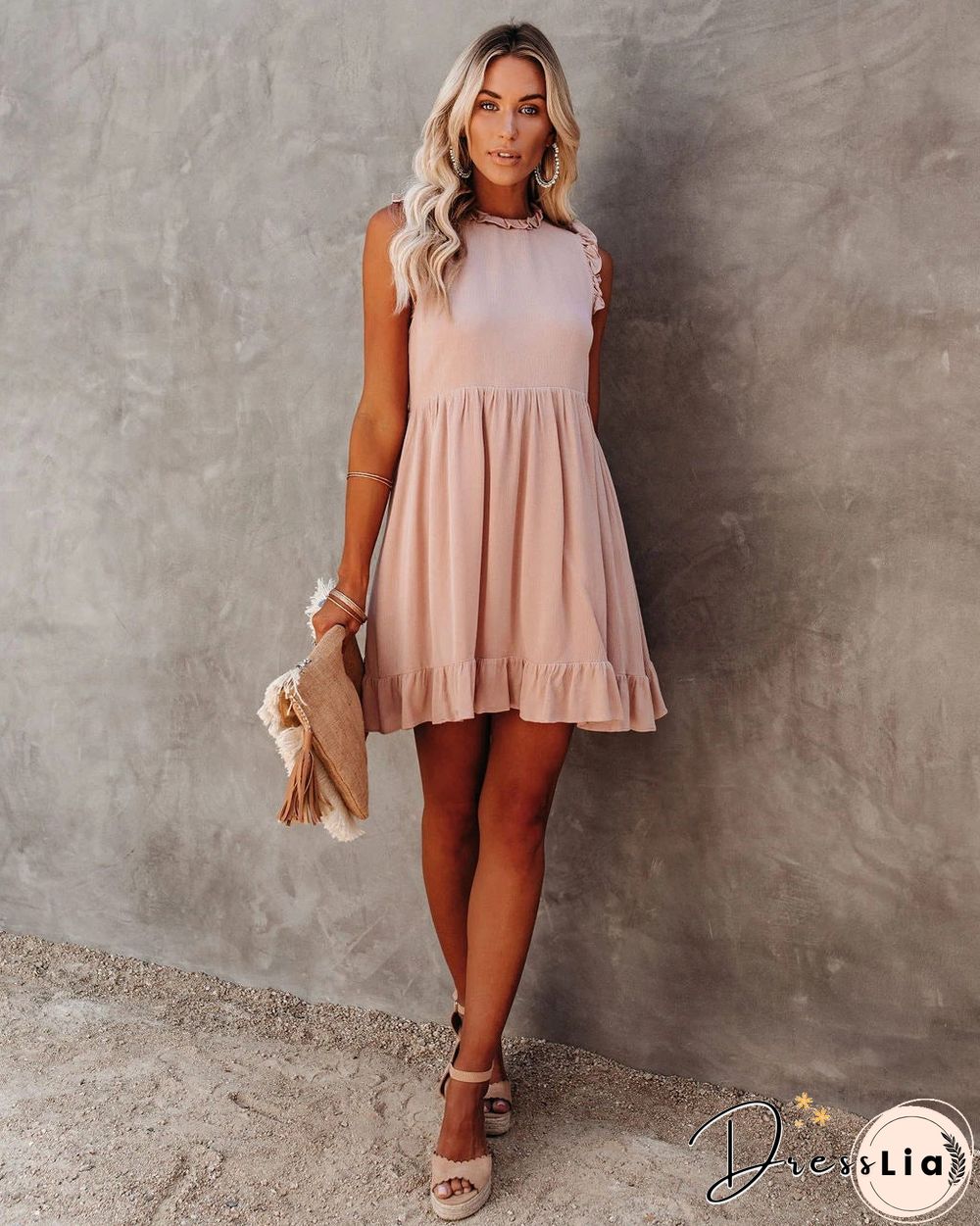 Summer Women's New Dress Ruffled Waist