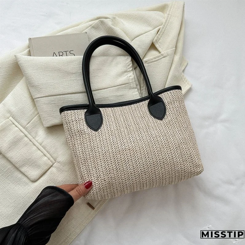 Women Summer Woven Shoulder Tote Bag Tote Bag