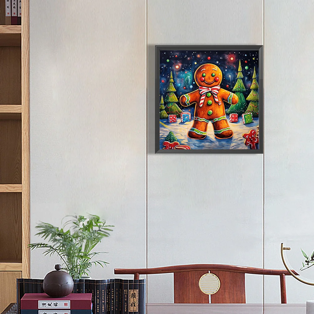 Partial AB Diamond Painting - Full Round Drill - Gingerbread Man(Canvas|45*45cm)