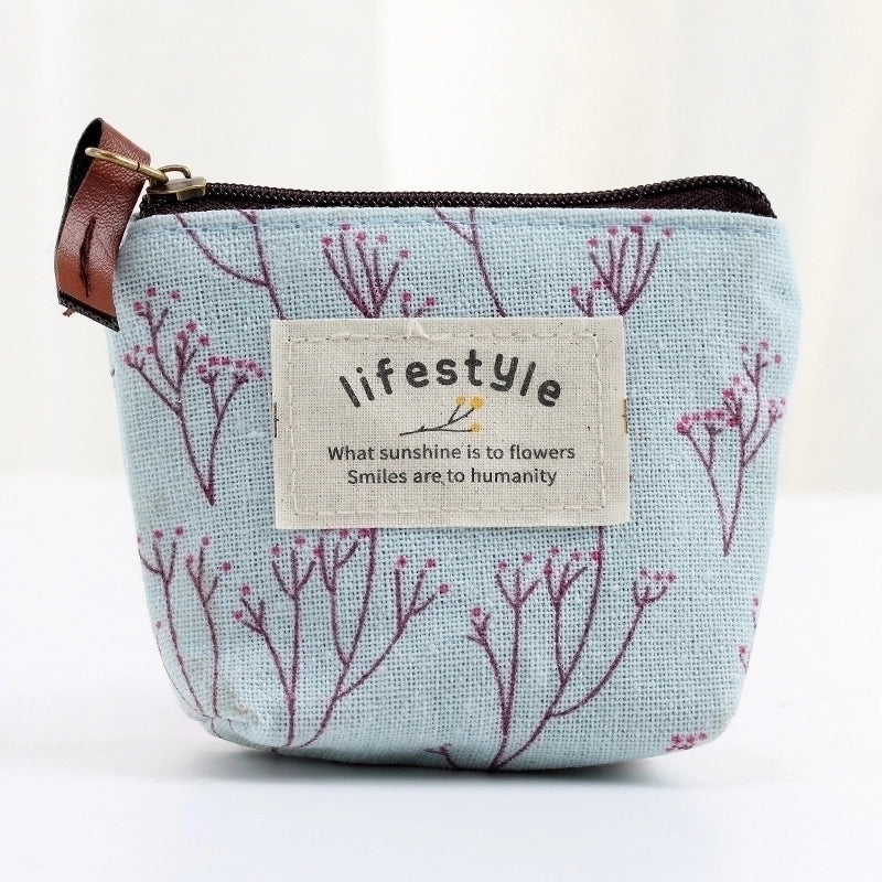 Women’s Flower Canvas Zipper Coin Purses