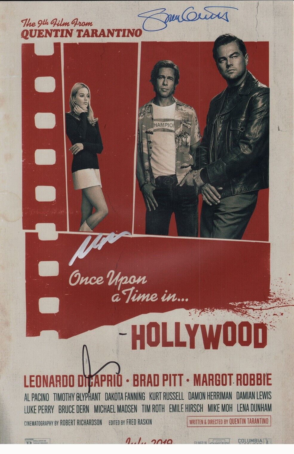 ONCE UPON A TIME IN HOLLYWOOD Cast x3 Hand-Signed Al Pacino