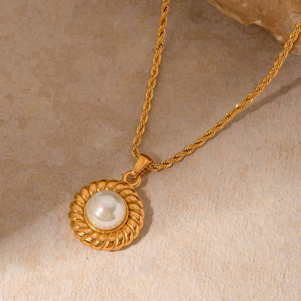 IG Style Letter Geometric Stainless Steel 18K Gold Plated Necklaces