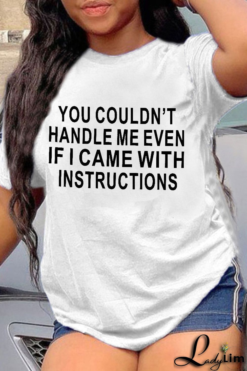 White Fashion Casual Letter Print Basic O Neck T-Shirts