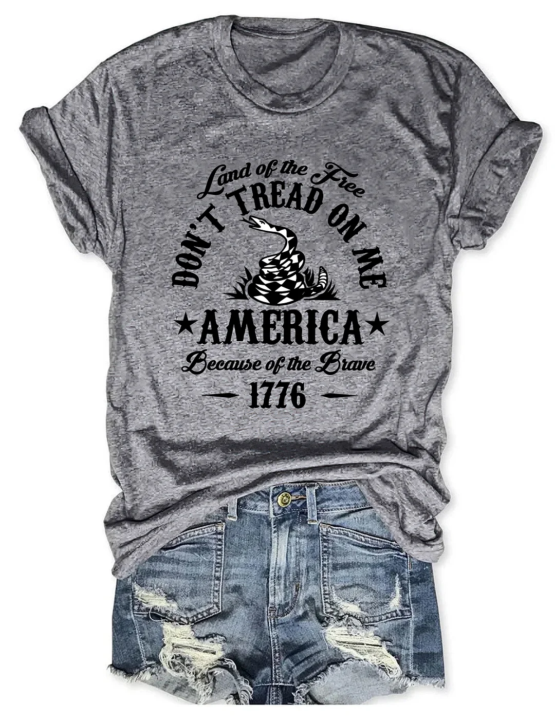 Land Of The Free Don't Tread On Me America Because Of the Brave 1776 T-shirt