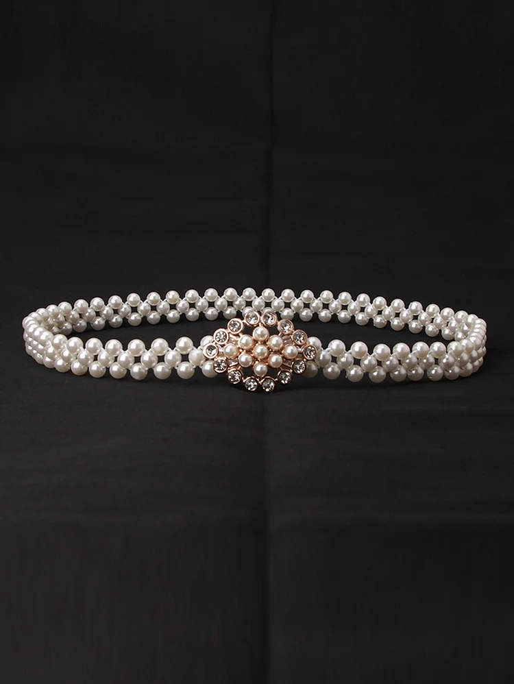 Fashionable Pearl Rhinestone Waist Chain Belts