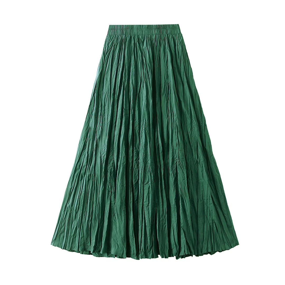 Nigikala Nigikala Luxury Light Pressure Folded Skirt Women's Spring And Autumn New Station Big Swing Thin Folded A Skirt 0323