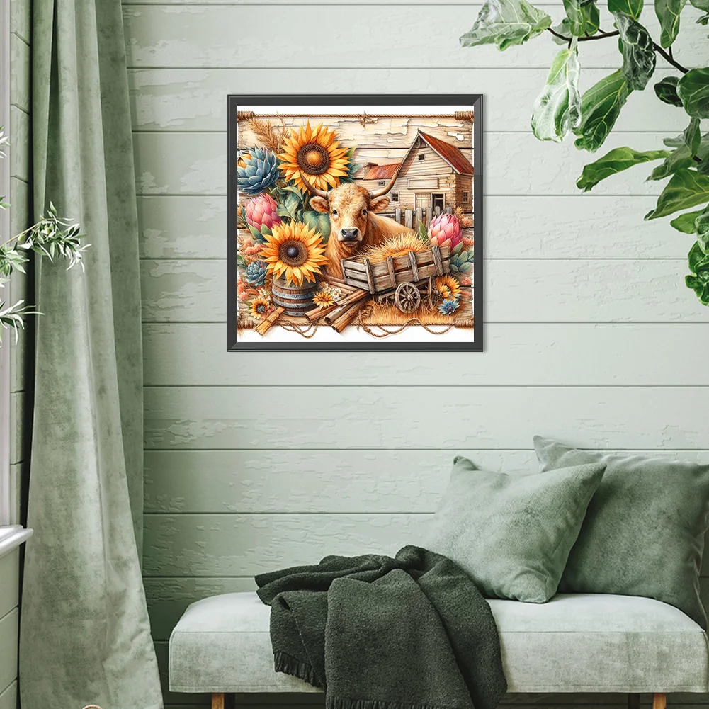 Diamond Painting - Full Round Drill - Farm Cows(Canvas|40*40cm)