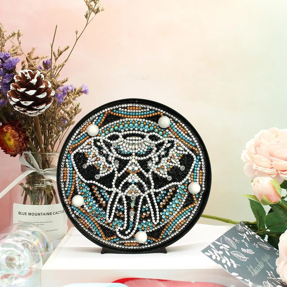 DIY Full Drill Diamond Painting Animal LED Night Lamp Embroidery Home Decor